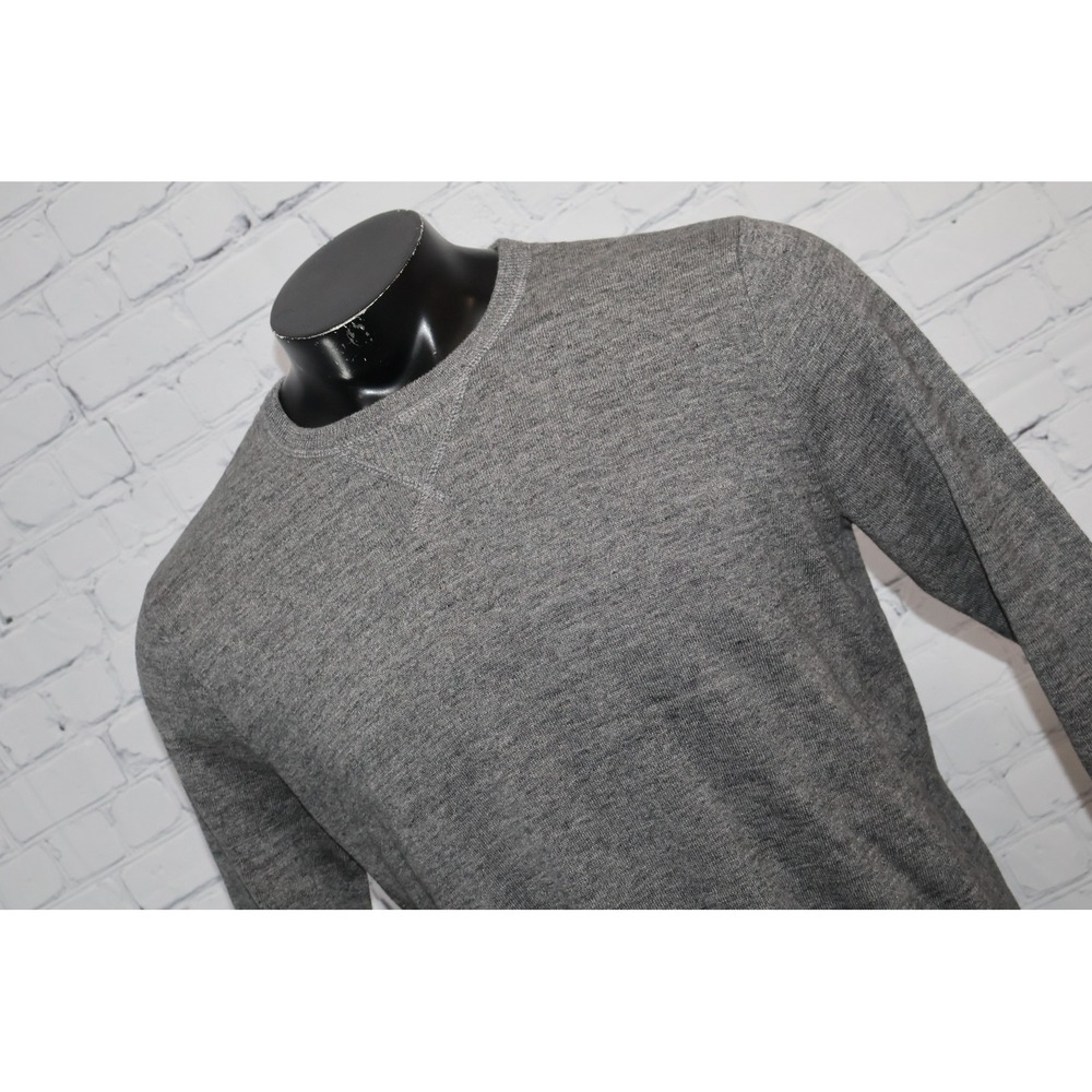 J Crew Sweater Mens Medium Gray Crewneck Cotton Long Sleeve 61180